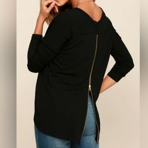 Lulus Black Long Sleeve Top